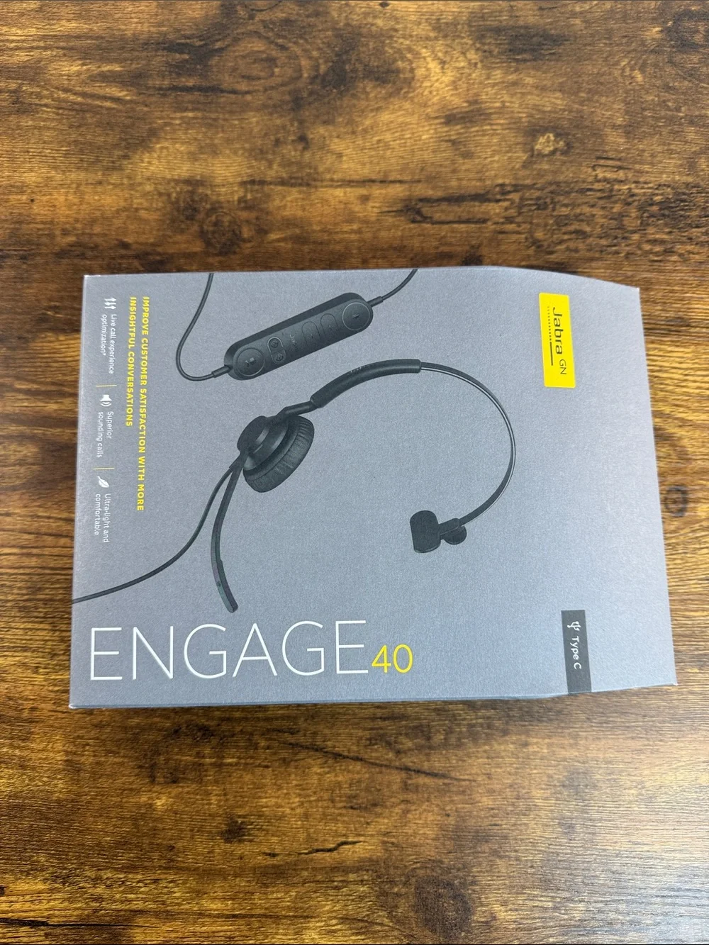 NWT Jabra Engage 40 Mono Headset in Gray, Never Opened Box
